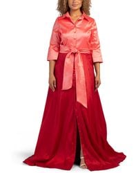 TJ Maxx - Three-Quarter Sleeve Color Block Taffeta A-Line Gown For Polyester - Lyst