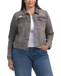 TJ Maxx - Plus Vintage Washed Denim Jacket For Spandex/Cotton/Polyester - Lyst