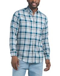 TJ Maxx - Long Sleeve Sweetgrass Plaid Beach Flannel Sportshirt For Spandex/Polyester - Lyst