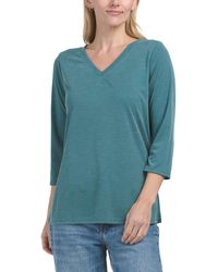 TJ Maxx - Three-Quarter Sleeve V-Neck T-Shirt Shirt For Modal/Polyester - Lyst