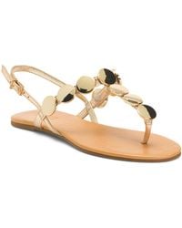 TJ Maxx - Leather Acacia T-Strap Flat Sandals For Leather - Lyst
