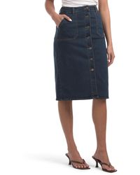 TJ Maxx - Moira Denim Button Up Utility Skirt For Cotton - Lyst