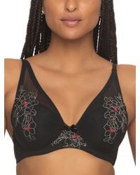 TJ Maxx - Floral Embroidered Mesh Push Up Bra For Spandex/Polyester - Lyst