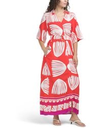 TJ Maxx - Three-Quarter Sleeve Linen Blend Maxi Dress For Linen/Rayon - Lyst