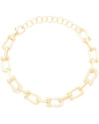 TJ Maxx - 18Kt Plated Sterling Cz Lock Chain Bracelet For - Lyst