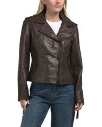 TJ Maxx - Leather Biker Jacket For Polyester/Leather - Lyst