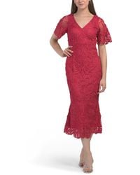 TJ Maxx - Flutter Sleeve Soutache Lace Cocktail Dress For Nylon/Polyester - Lyst