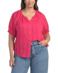 TJ Maxx - Plus Dobby Stripe Blouse For Cotton/Rayon - Lyst
