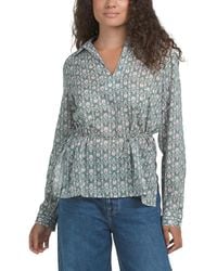 TJ Maxx - Collared Split Neck Top For Cotton - Lyst