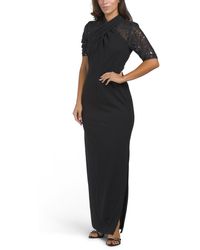 TJ Maxx - Short Sleeve Illusion Gown For Spandex/Polyester - Lyst