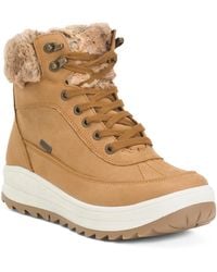 TJ Maxx - Nubuck Leather Waterproof Comfort Laced Up Booties For - Lyst
