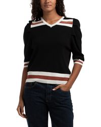 TJ Maxx - V-Neck Sweater With Chain Detail, Polyester/Rayon - Lyst