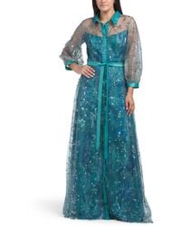 TJ Maxx - Three-Quarter Sleeve Sequin Shirt Gown For Polyester - Lyst