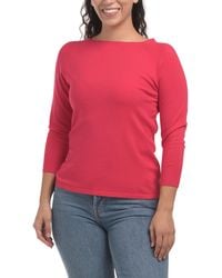 TJ Maxx - Raglan Three-Quarter Sleeve Roll Crew Neck Pull Over Sweater, Nylon/Polyester/Rayon - Lyst