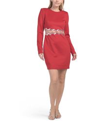 TJ Maxx - Mesh Waist Long Sleeve Mini Dress For Spandex/Polyester - Lyst