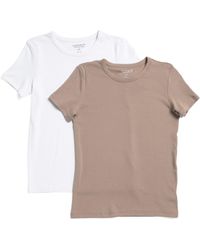 TJ Maxx - 2Pk Pima Cotton Blend Crew Neck Tops For Spandex/Pima Cotton/Modal - Lyst
