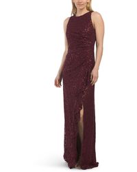TJ Maxx - Sleeveless Sequin Cascade Ruffle Gown For Nylon/Spandex/Polyester - Lyst