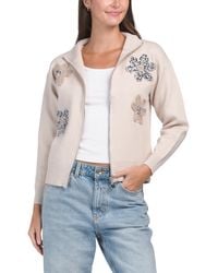 TJ Maxx - Double Knit Flower Sweater Jacket, Nylon/Polyester/Rayon - Lyst