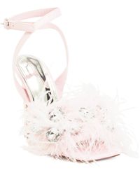 TJ Maxx - Pavo Rhinestone Feather Stiletto Heeled Sandals For - Lyst