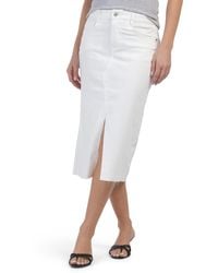 TJ Maxx - Front Slit Denim Midi Skirt For Spandex/Cotton/Polyester - Lyst