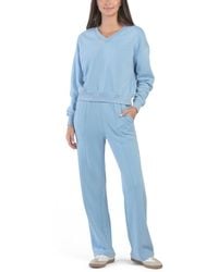 TJ Maxx - Washed Baby Fleece V-Neck Hoodie And Pants Set, Cotton/Polyester - Lyst