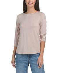 TJ Maxx - Three-Quarter Sleeve Boat Neck T-Shirt For Spandex/Rayon - Lyst