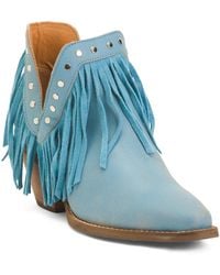TJ Maxx - Leather Fringe Studded Fine And Dandy Booties For Leather/Suede - Lyst