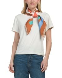 TJ Maxx - Striped Square Scarf For Polyester - Lyst