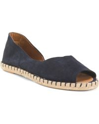 TJ Maxx - Suede Peep Toe Espadrille Flats For Leather/Suede - Lyst