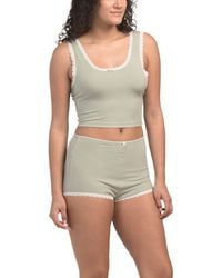 TJ Maxx - Ribbed Kiki Crop Tank Top And Shorts Pajama Set For Spandex/Rayon - Lyst