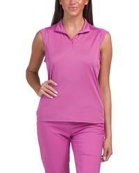 TJ Maxx - Upf 50 Solid Pique Mock Neck Cap Sleeve Top For Spandex/Polyester - Lyst