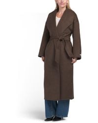 TJ Maxx - Wool Blend Double-Faced Long Waterfall Wrap Coat For Polyester/Acrylic/Wool - Lyst