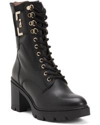 TJ Maxx - Leather Block Heel Combat Boots For Leather - Lyst