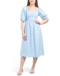TJ Maxx - Short Sleeve Midi Mixed Media Dress For Cotton/Polyester - Lyst