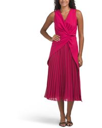 TJ Maxx - Petra Sleeveless Tea Length Pleated Skirt Dress For Spandex/Polyester - Lyst