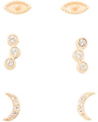TJ Maxx - 14Kt Plated Set Of 3 Evil Eye Earrings - Lyst