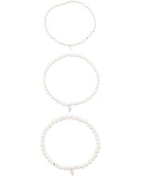 TJ Maxx - Sterling Set Of 3 Beaded Stretch Bracelets For - Lyst