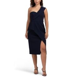 TJ Maxx - One Shoulder Crepe Cocktail Dress For Polyester - Lyst