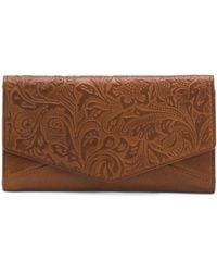 TJ Maxx - Leather Envelope With Embossed Flap Wallet - Lyst