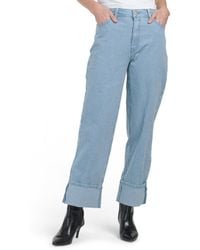 TJ Maxx - High Rise Striped Cuffed Wide Leg Ankle Jeans For Spandex/Cotton/Polyester - Lyst