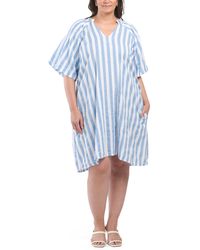 TJ Maxx - Linen Blend Plus Striped Midi Dress For Linen/Viscose - Lyst