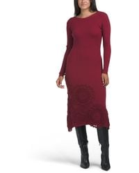 TJ Maxx - Long Sleeve Floral Maxi Sweater Dress For Nylon/Cotton/Polyester - Lyst