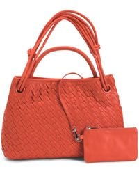 TJ Maxx - Leather Hazel Handwoven Multi-Compartment Tote With Pouch - Lyst
