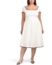 TJ Maxx - Cap Sleeve Seamed Flare Midi Dress For Spandex/Cotton/Polyester - Lyst