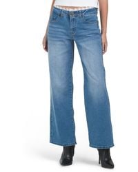 TJ Maxx - Lace Waist Detail Wide Leg Jeans For Spandex/Cotton/Polyester - Lyst