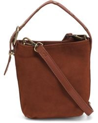 TJ Maxx - Suede Bucket Bag With Studded Handle And Shoulder Strap For Leather//Suede - Lyst