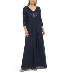 TJ Maxx - V-Neck Empire Waist Gown For Nylon/Spandex/Polyester - Lyst
