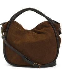 TJ Maxx - Suede Satchel With Tubular Handles For Leather/Suede - Lyst