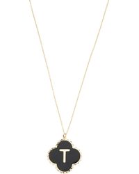 TJ Maxx - 14Kt Onyx Beaded Clover Initial Necklace For - Lyst