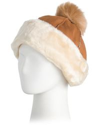 TJ Maxx - Faux Shearling Hat With Pom Accent For Acrylic - Lyst